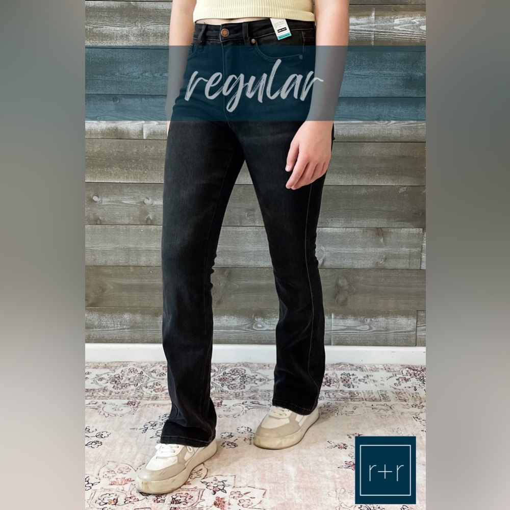 judy blue high waist tummy control top bootcut black wash jeans JB88787REG